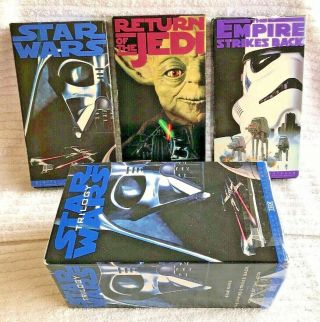 Rare,  Vintage: 1995 Star Wars Trilogy 3 - Tape Vhs Set Theatrical Version