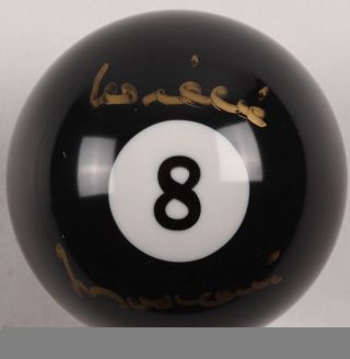 RARE Willie Mosconi Signed 8 Pool Ball with High - Quality Display Case (PSA) 2