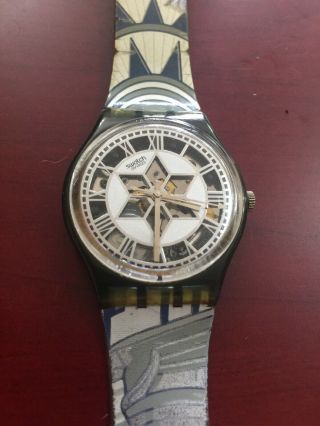 Rare Vintage Skeleton Swatch Swiss Watch Wristwatch Men’s Gents