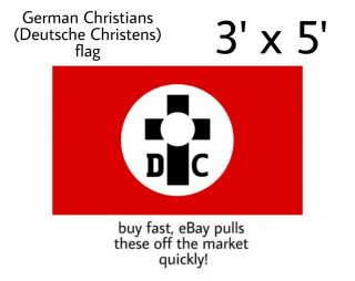 1934 German Christians Flag Deutsche Christens Flag 3x5 