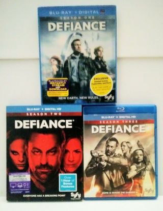 Defiance - Complete Series.  Seasons 1,  2,  3.  Bluray.  Rare Syfy Tv Series