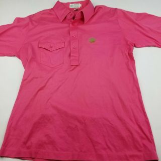 Rare River Oaks Country Club R.  O.  C.  C Houston,  Tx Polo Shirt Size L Usa Made Pink