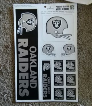Rare 1970s Oakland Raiders Vinyl Sticker Set From Hallmark,  Great Shape.