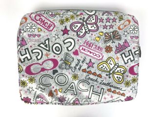 Coach Computer Laptop Case Pink Gray 14 1/2 X 11 In.  Rare