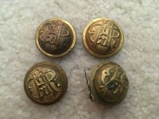 4 Rare Civil War Veteran Gar 7/8 Domed Brass Button Snellenburg & Co And 7 Bank