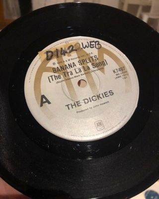 The Dickies Banana Splits Tra La La Song Australian 45 7” Rare Punk 4