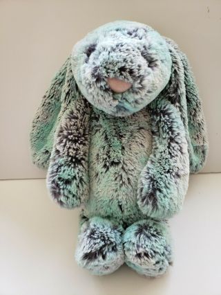 Jellycat Of London Bashful Bunny Rabbit,  Turquoise,  Gray,  White Plush,  Rare,  Htf