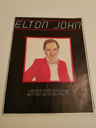 Rare Elton John 1976 Louder Than Concorde Us Tour Program Book