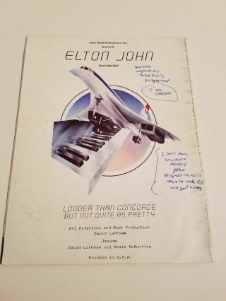 RARE ELTON JOHN 1976 LOUDER THAN CONCORDE US TOUR PROGRAM BOOK 2