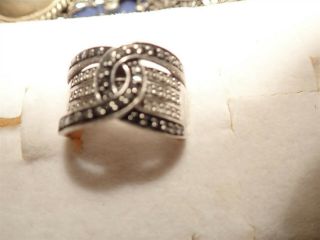 Grandmas Rare Jwbr 925 Sterling Silver Gem Stone Cluster Ring