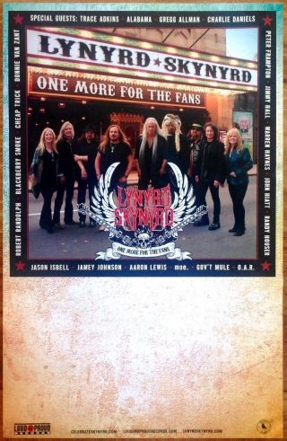 Lynyrd Skynyrd One More For The Fans Ltd Ed Discontinued Rare Poster Display