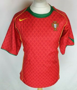 Vintage Portugal Home Football Shirt 2004 - 06 Nike Mens Medium Rare