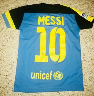 Rare Nike Barcelona Lionel Messi Jersey F.  C.  B Qatar Youth Boy’s 12 Medium Liga