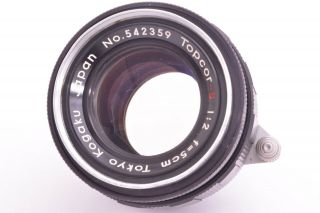 Rare Tokyo Kogaku Topcor - S Lens 50mm/f2 Leica 39mm Lmt Screw Mount 542359