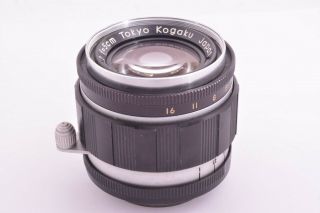 Rare Tokyo Kogaku Topcor - S lens 50mm/F2 Leica 39mm LMT screw mount 542359 3