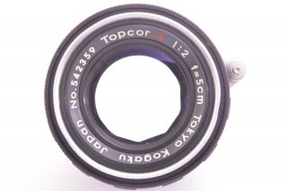 Rare Tokyo Kogaku Topcor - S lens 50mm/F2 Leica 39mm LMT screw mount 542359 5