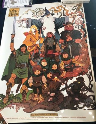 Poster–ralph Bakshi 1978 Lord Of The Rings Animated Film,  Rare Pre - Release 31x22