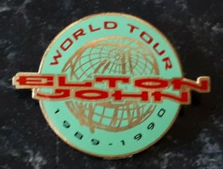 Elton John - World Tour 1989 - 1990 - Rare Enamel Lapel Badge 1989
