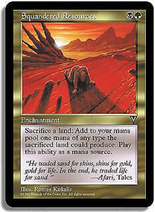 Squandered Resources Visions Nm - M Black Green Rare Magic Gathering Card Abugames