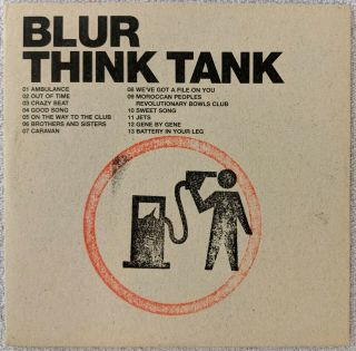 Blur Think Tank Think1 Promo Cd With Banksy Petrol Head Ink Stamp - Rare