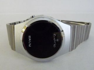 Rare Vintage Noxil Red Led Digital Display Wrist Watch; Quartz; Steel Case 1970s