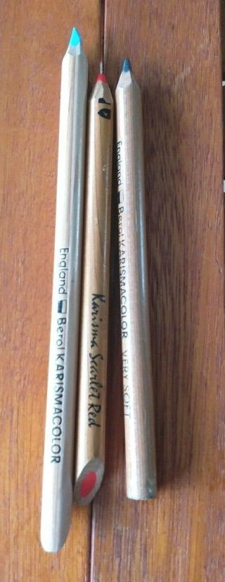 Berol Karisma Coloured Pencils X 3.  Rare And Hard To Found Discontinued