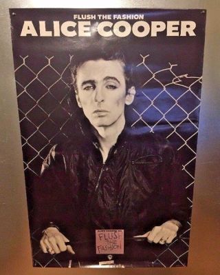 Alice Cooper - Flush The Fashion 1980 Promo Poster Rare 23 " X35 "