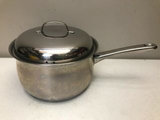Rare Vintage Belgique Stainless Steel 3.  5 Qt Pot Sauce Pan Made In Belgium