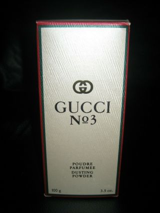 Vtg.  " Gucci " No 3 Dusting Powder 100 G/ 3.  5 Oz - Never Been - Rare