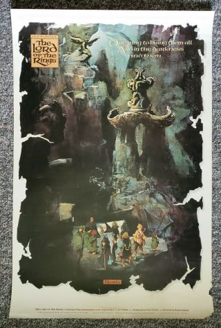 Lord Of The Rings Moria 1978 Bakshi Tolkien Animated Movie Rare Poster
