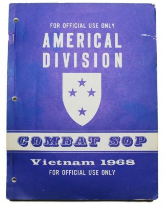 Vietnam War 1968 Americal 23rd Infantry Division Combat Sop Book Rare