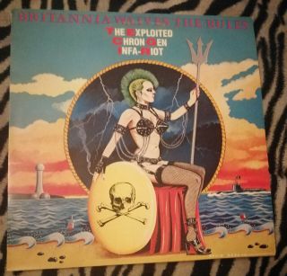 V/a Britannia Waives The Rules 12 " Vinyl Ep Rare Punk 1982 Exploited Chron Gen