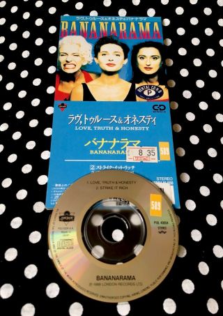 Bananarama - Love Truth & Honesty Rare Japan 3” Cd Single S/a/w Pwl