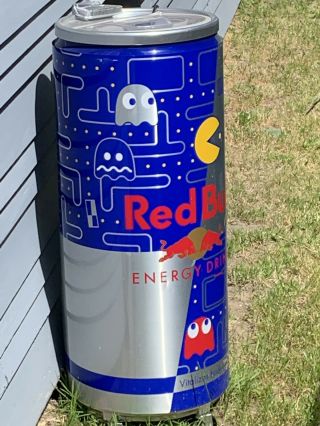 Red Bull Can Cooler V2 Recharge Eco.  Pac - Man Wrap Rare Hard To Find Red Bull