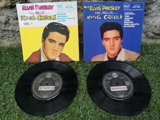 Two Elvis Presley 7 " Vinyl Eps King Creole Vol 1 & Vol 2 V Rare Promo 