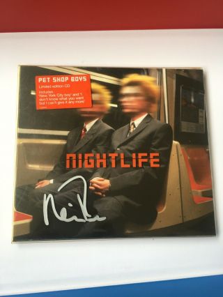 Pet Shop Boys Signed Neil Tennant Nightlife Limited Ed Cd Rare