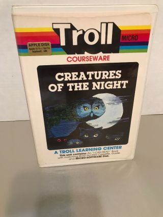 Very Rare: Creatures Of The Night By Troll Micro Courseware For Apple Ii