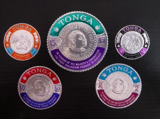 Tonga 1967 Coronation 5 Values Rare " Embossed Specimen " U/m Nm187