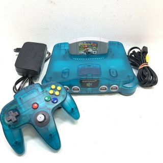 Rare Funtastic Ice Blue Nintendo 64 N64 Mario Kart Bundle