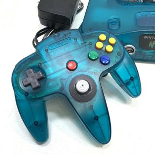 RARE Funtastic Ice Blue Nintendo 64 N64 Mario Kart Bundle 2