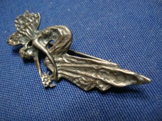 Ultra Rare Nymph Pixie Fairy Old Pawn Sterling Silver Brooch