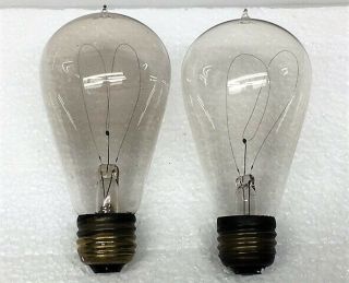 Antique Tipped Light Bulb Rare Cameron Label Edison Good Cont 3&4