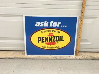 Rare Blue Double Sided Pennzoil Sign
