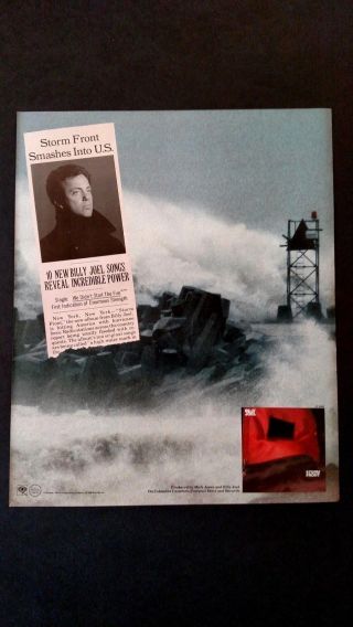 Billy Joel " Storm Front " (1989) Rare Print Promo Poster Ad