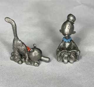 Vintage Spoontiques Sweet Pea And Jeep - Popeye Pewter Figurines - Kfs 1980 Rare