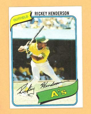 Rickey Henderson 1980 Topps Baseball Rookie Card 482 Oakland A 