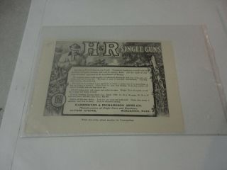Rare 1907 H&r Harrington And Richardson Arms Co.  Gun Advertisement