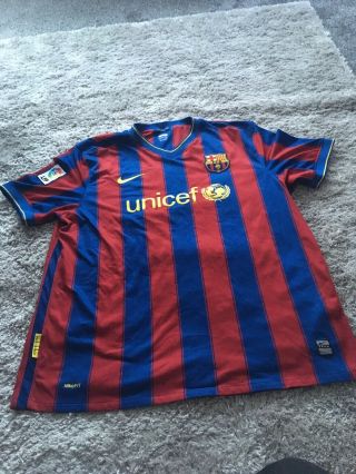 Barcelona 2009/2010 Nike Football Soccer Home Shirt Jersey Camiseta Rare Xxl