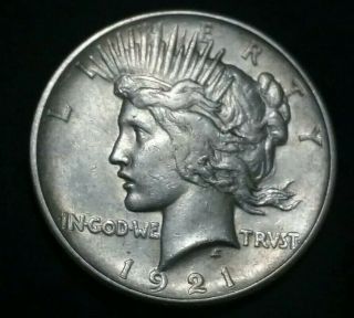 1921 Peace Silver Dollar High Relief U.  S.  Rare Key Coin