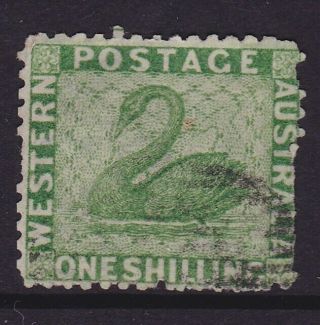 Western Australia Rare 1865 1/ - Bright Green Swan Fine Sg 61 (he149.  1)